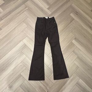 River Island chocolate brown faux leather pants